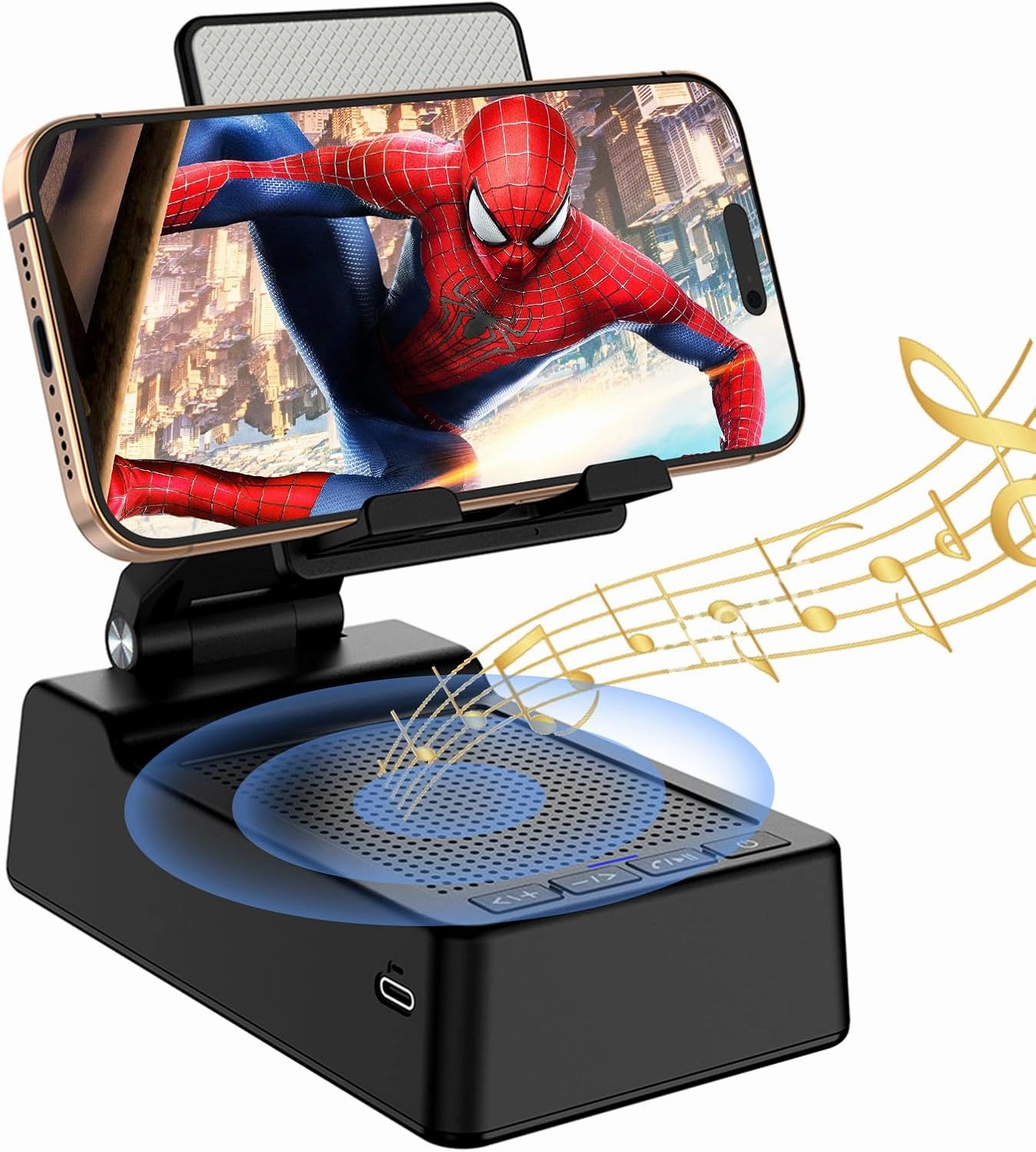 Gifts for Men,Cell Phone Stand with Wireless Bluetooth Speaker Anti-Slip Base HD Surround Sound Compatible with iPhone Smartphones,Cool Gadgets for Men,Birthday Gifts for Him Husband Boyfriend wireless speakers,portable Bluetooth speaker,multiroom speaker,