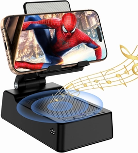 Gifts for Men,Cell Phone Stand with Wireless Bluetooth Speaker Anti-Slip Base HD Surround Sound Compatible with iPhone Smartphones,Cool Gadgets for Men,Birthday Gifts for Him Husband Boyfriend floorstanding speakers,tower speakers,stereo floor speakers,