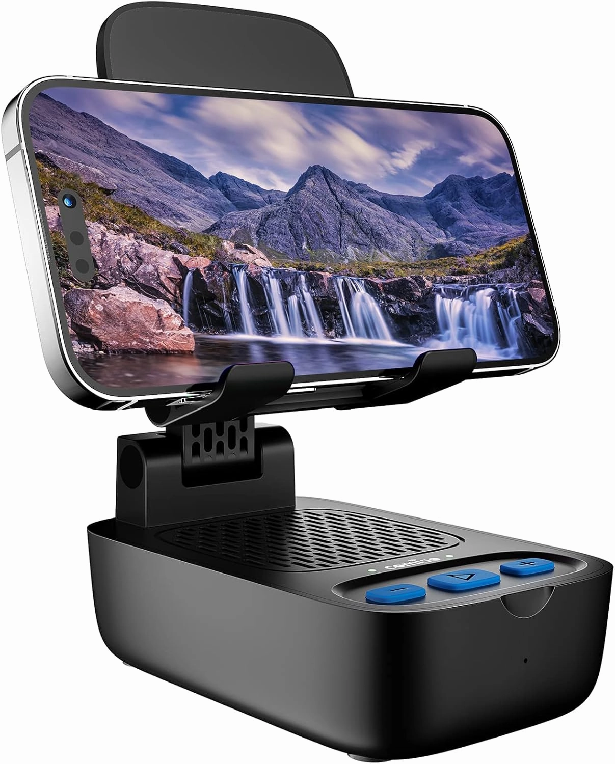 Gifts for Men Women,Birthday Gifts,Cell Phone Stand with Wireless Bluetooth Speaker, Punchy Bass & HD Stereo Sound Speaker for Home & Outdoors Compatible with iPhone/ipad/Samsung-Black wireless speakers,portable Bluetooth speaker,multiroom speaker,