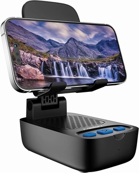 Gifts for Men Women,Birthday Gifts,Cell Phone Stand with Wireless Bluetooth Speaker, Punchy Bass & HD Stereo Sound Speaker for Home & Outdoors Compatible with iPhone/ipad/Samsung-Black wireless speakers,portable Bluetooth speaker,multiroom speaker,