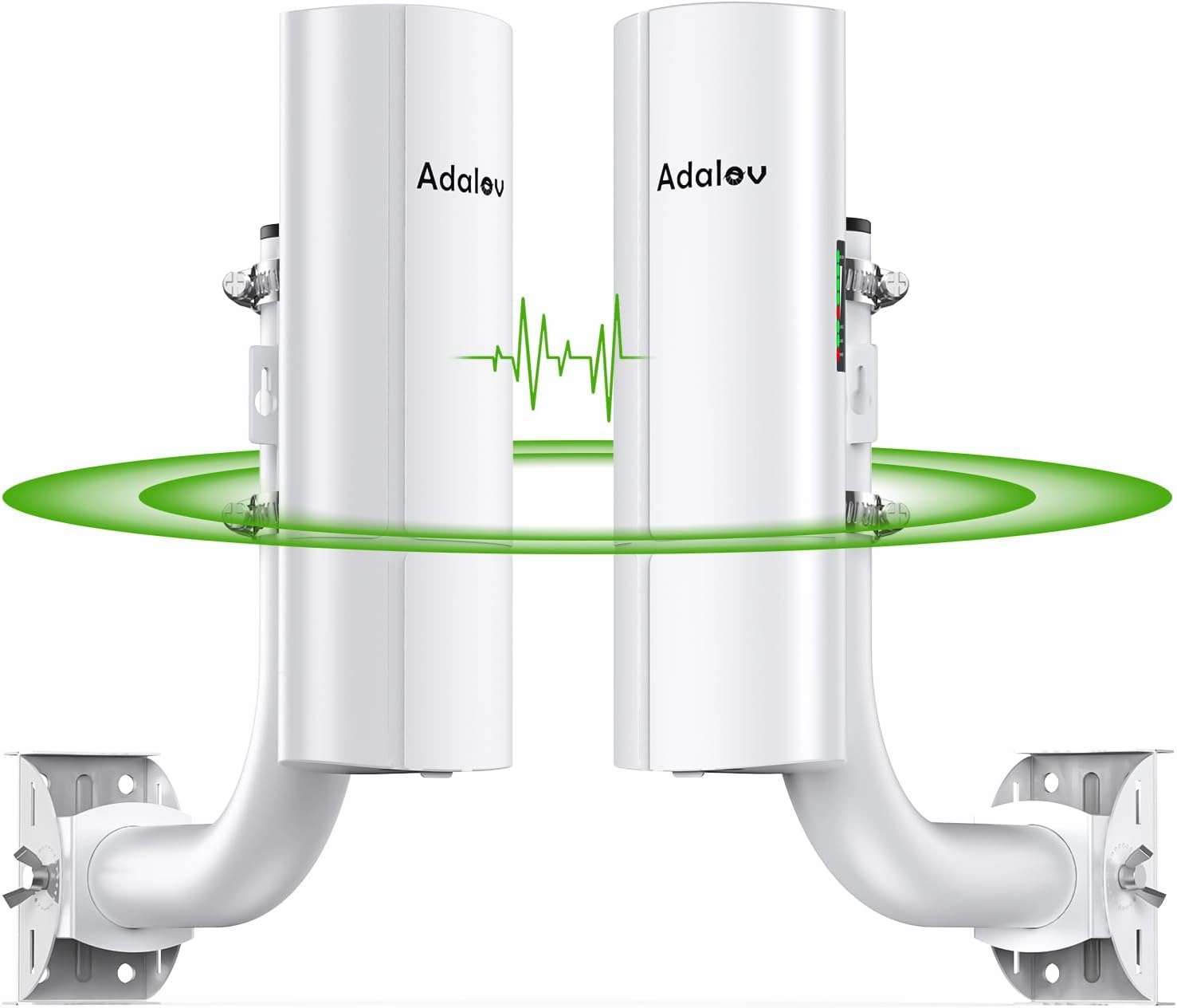 Gigabit Wireless Bridge with Mounts,AdaLov Point to Point/Multipoint WiFi Bridges,Outdoor CPE with 100/1000Mbps LAN Port,5.8G 3KM High Speed Wireless Ethernet Bridge with 16dBi High-Gain Antenna wireless audio bridge,Bluetooth transmitter,WiFi audio link,
