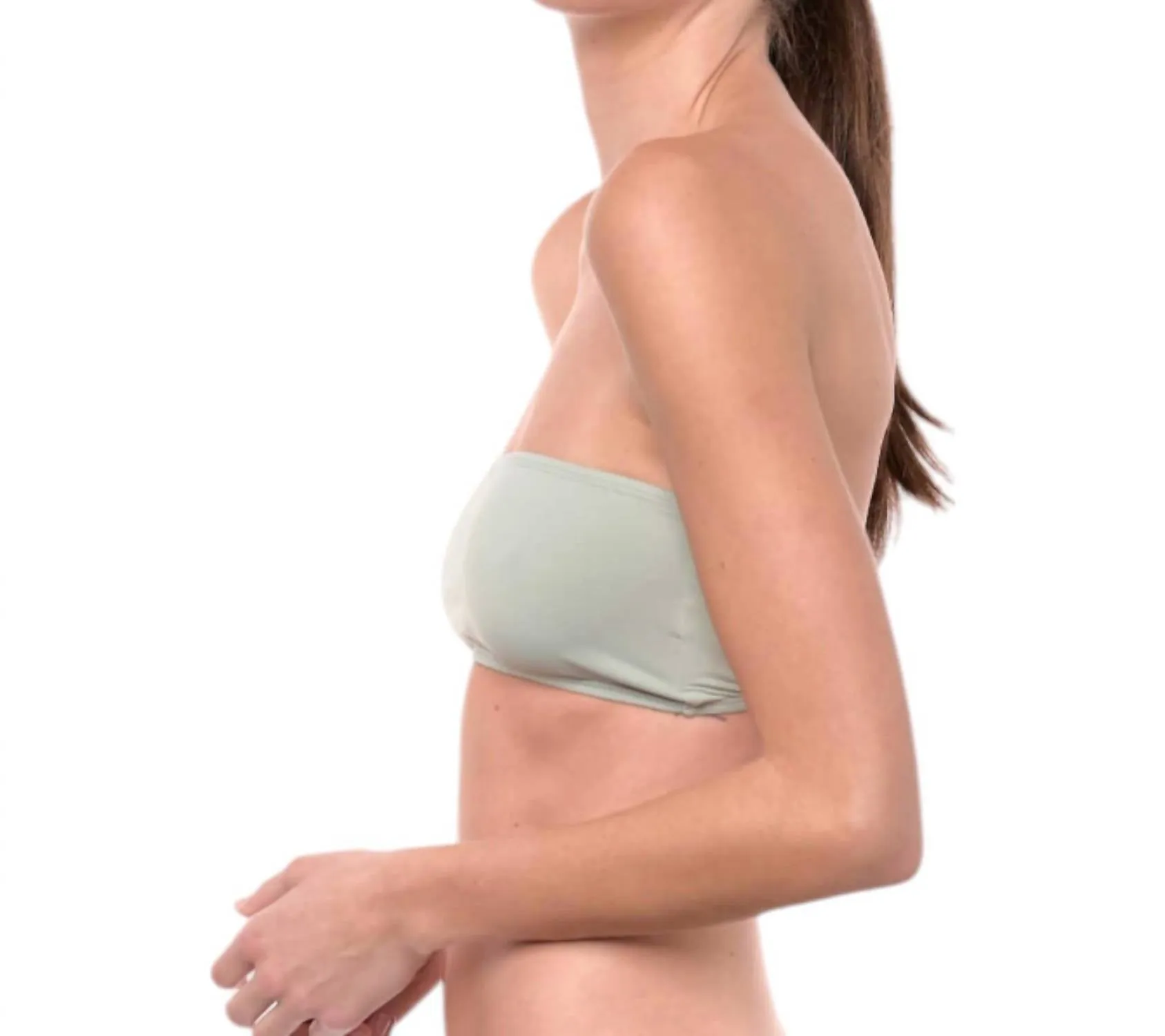 Giovanna Bandeau Bikini Top In Sage Green