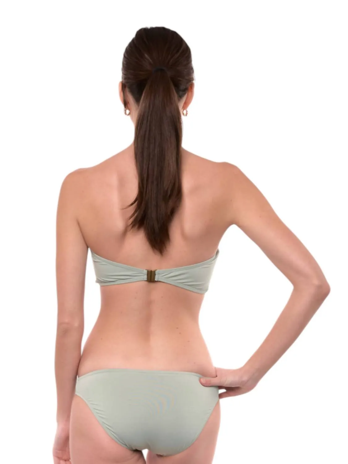 Giovanna Bandeau Bikini Top In Sage Green