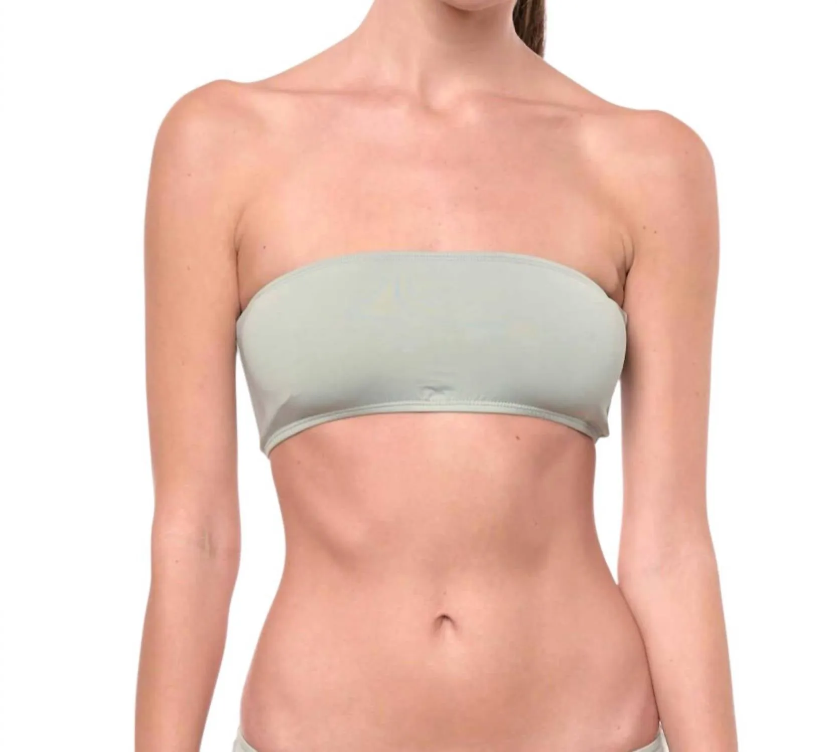 Giovanna Bandeau Bikini Top In Sage Green