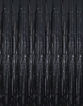 GOER 3.2 ft x 9.8 ft Black Photo Backdrop Party Streamers for Halloween,Birthday Party,1 Pack Black Metallic Tinsel Foil Fringe Curtains Party Decorations Wedding Decor network streamer,wireless audio player,Wi-Fi music streamer,