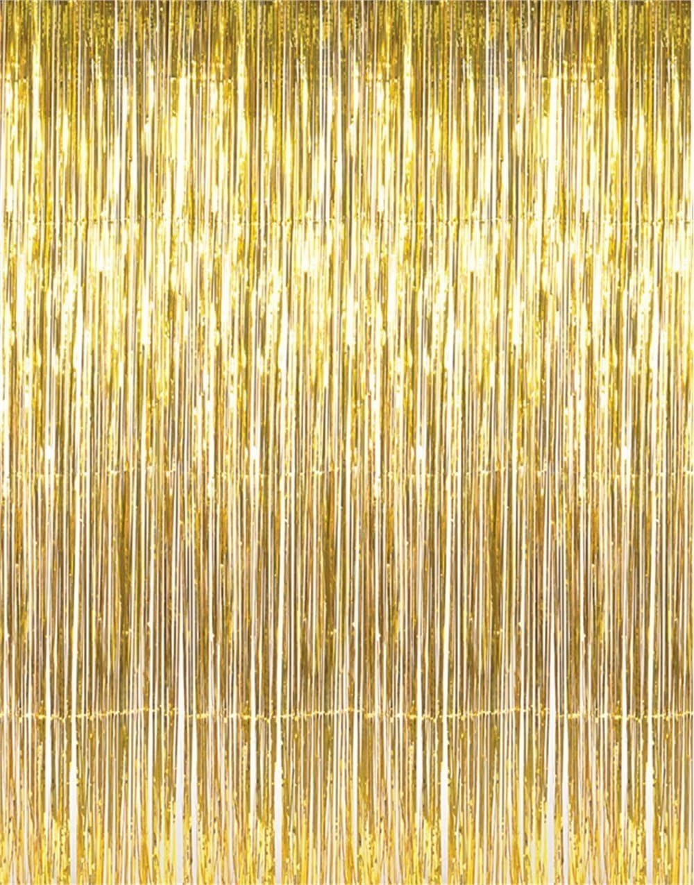 GOER 3.2 ft x 9.8 ft Metallic Tinsel Foil Fringe Curtains Party Photo Backdrop Party Streamers for Birthday,Graduation,New Year Eve Decorations Wedding Decor (1 Pack, Gold) network streamer,wireless audio player,Wi-Fi music streamer,