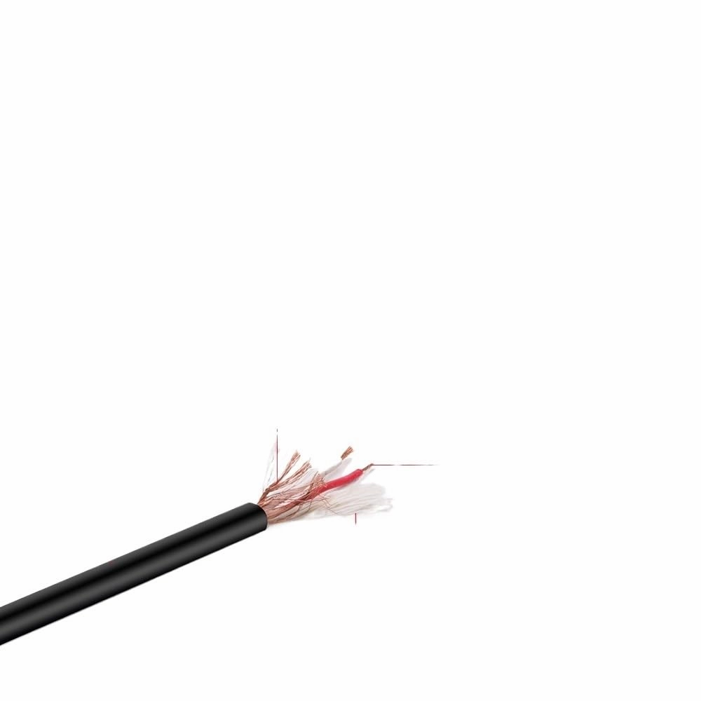 Gold Platd 3.5mm Right Angle Male to 6.35mm Male Audio Cable 3Poles Stereo Plug Soldering 3Pins DIY Headphone Ja-ck(Red Red,2m)