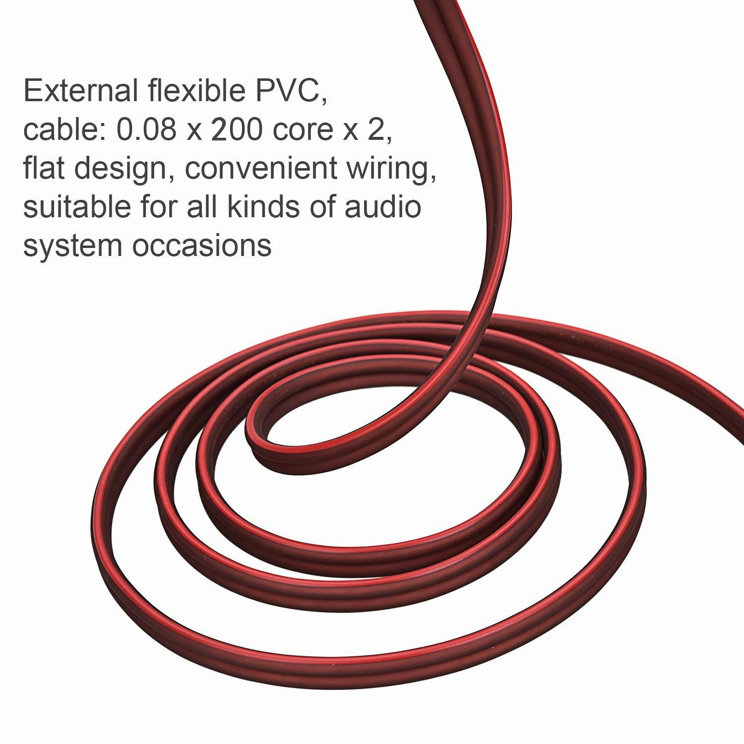 Gold-Plated RCA to Bare Wire Speaker Cable - 14AWG OFC Copper Audio Cable for Subwoofers, Amps & Home Theater, Dual PVC Shielded, Zero-Noise(30FT)