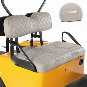 Golf Cart Seat Covers for EZGO TXT 1994-2013 Original Regular Seat Cushion Diamond Pattern Vinyl Leather Seat Cover Durable Breathable Material,No-Staple Installation(Beige) vinyl accessories,turntable parts,record player tools,