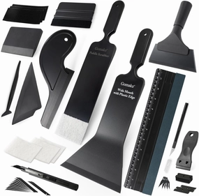 Gomake Window Tint Kit Vinyl Wrap Tool Car Windshield Back Window Tinting Tools with Bulldozer Squeegee Scrubber Paddle,Rubber Blade Scraper,Film Cutter for Car Wrapping,Vinyl Film Installation vinyl accessories,turntable parts,record player tools,