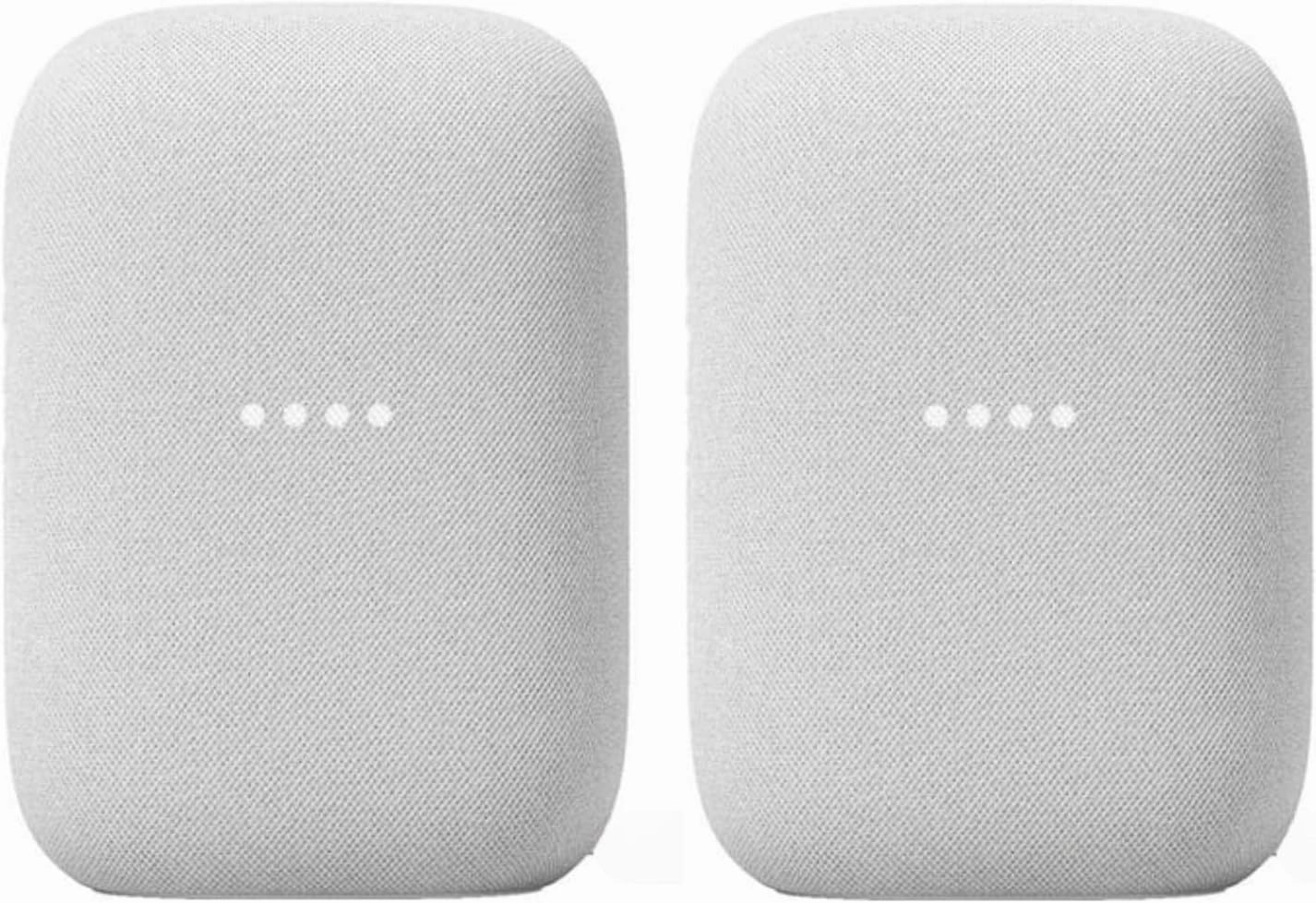 Google Audio (2-Pack) Smart Speakers  Wireless Bluetooth & WiFi Home Speaker Bundle with Powerful Stereo Sound, Multi-Room Audio Assistant Voice Control smart audio hub,voice control speaker,Alexa compatible audio,