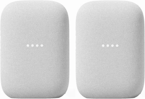 Google Audio (2-Pack) Smart Speakers  Wireless Bluetooth & WiFi Home Speaker Bundle with Powerful Stereo Sound, Multi-Room Audio Assistant Voice Control smart audio hub,voice control speaker,Alexa compatible audio,
