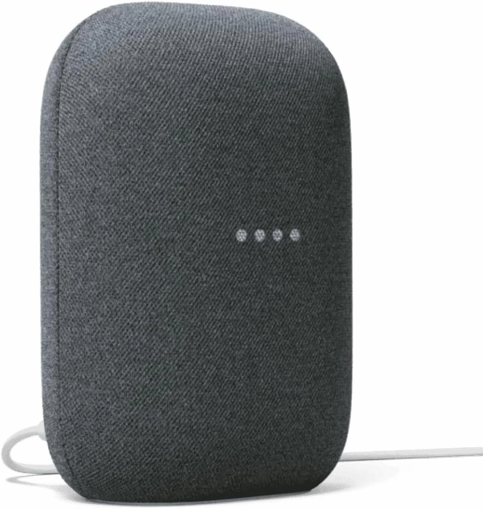 Google Audio Bluetooth Speaker - Wireless Music Streaming, Powerful Sound, Assistant Built-in, Wi-Fi and Bluetooth Connectivity, Smart Home Control, Stereo Pairing (Charcoal) smart audio hub,voice control speaker,Alexa compatible audio,