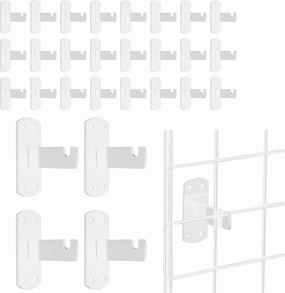 Gridwall Mount Brackets for Grid or Slatgrid Panels Box of 24 Pcs White vinyl storage,record holder,LP organizer,