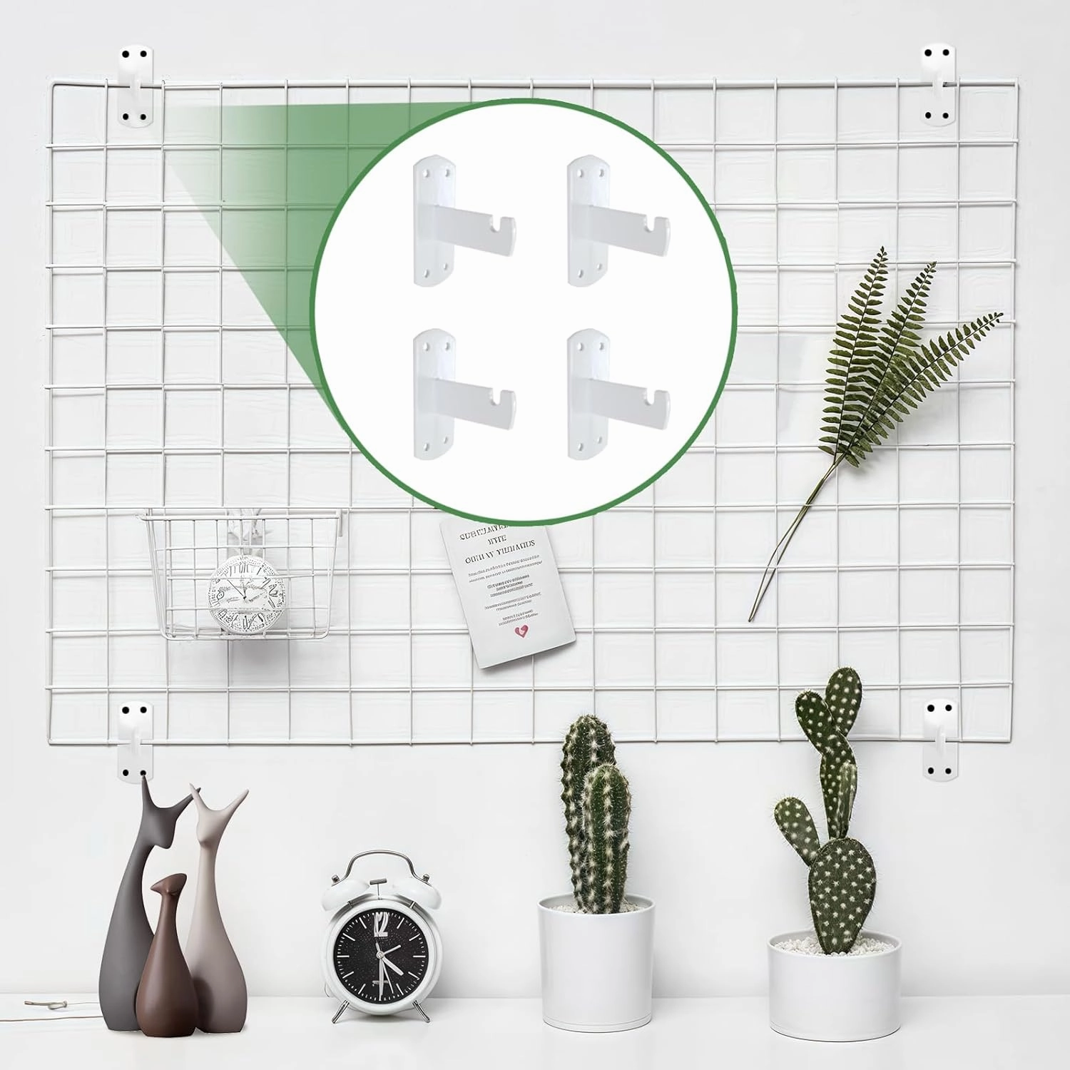 Gridwall Mount Brackets for Grid or Slatgrid Panels Box of 24 Pcs White
