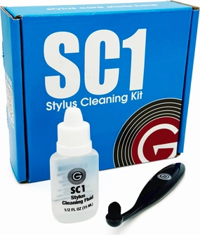 GrooveWasher SC1 Stylus Cleaning Kit to Clean LP Record Player Cartridge Needle  Anti-static Easy-Grip Brush   Stylus Cleaning Solution record cleaning kit,vinyl cleaner,stylus brush set,