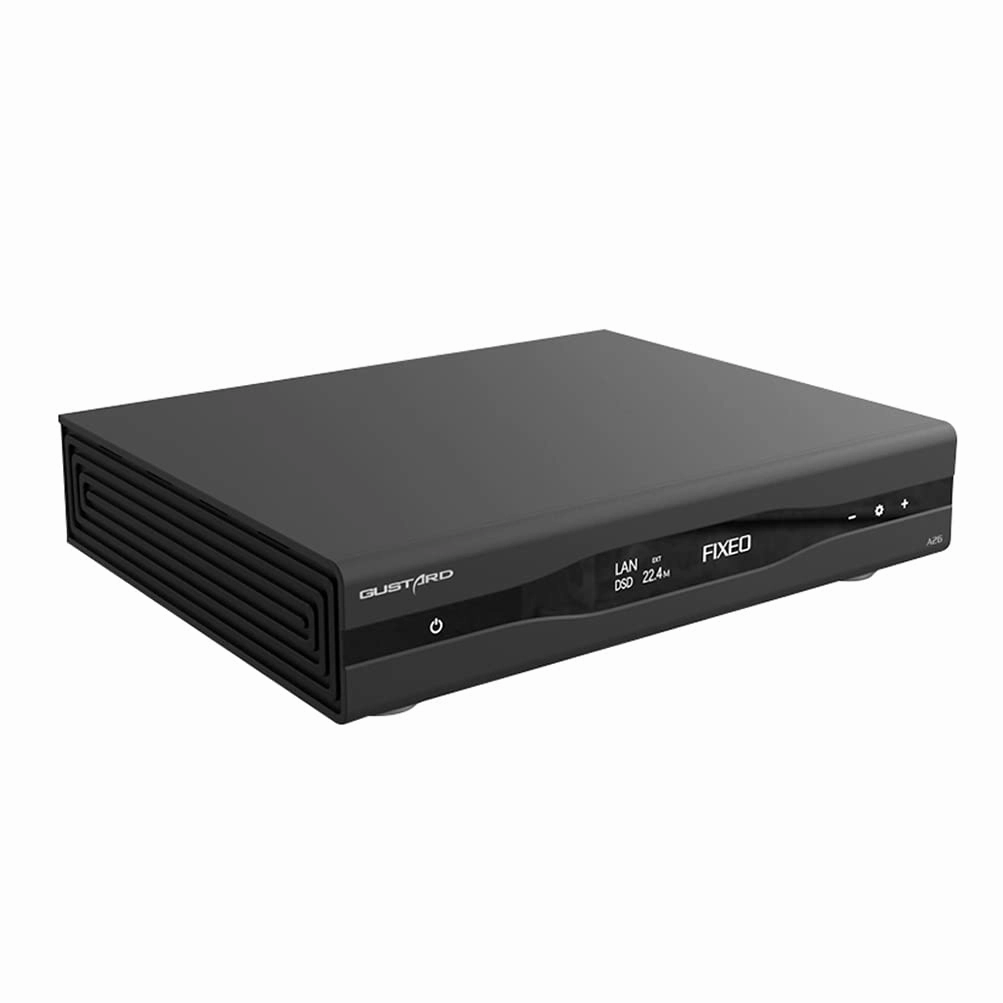Gustard A26 Full Balanced DAC with Dual AK4499EX AK4191, MQA 768kHz/DSD512 Digital-Analog Audio Converter Streamer/Renderer USB/Opt/Coax/AES/LAN/Clock/IIS Input RCA/XLR Output with Remote (Black)
