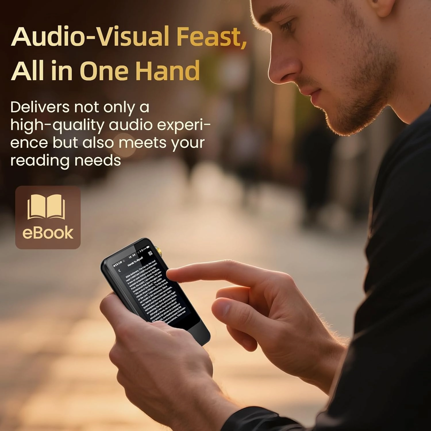 H20 Pro Hi-Res MP3 Player with Bluetooth, Dual DAC, 3.2" Touch Screen, DSD256/32bit 192kHz, aptX/LDAC, 3.5mm & 4.4mm Output, Portable Digital Audio Player with 128GB SD Card
