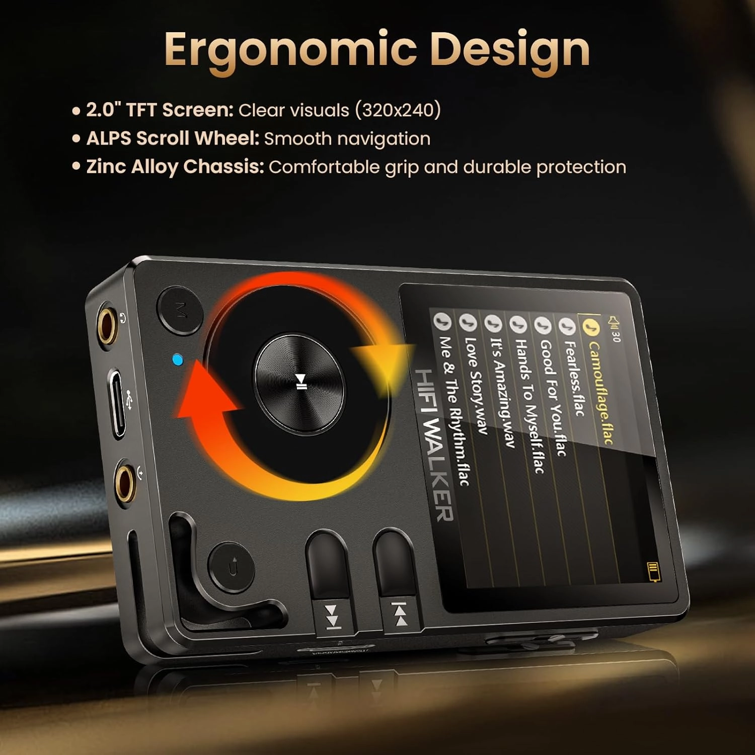 H2-128GB MP3 Player Bluetooth 5.2 Hi Res Music Player Flac Digital DSD Lossless Audio Player High Resolution Portable DAP Player, Two-Way Bluetooth, 128GB SD Card Expandable Memory