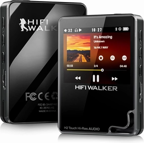 H2 Touch Hi-Res MP3 Player, Studio-Grade Hi-Res DAC, Bluetooth 5.2 aptX HD, 2.4 HD Touchscreen, Includes 64 GB SD Card (Expandable to 512 GB), DSD256 & FLAC Lossless hi-res portable player,digital audio player,DAP lossless,