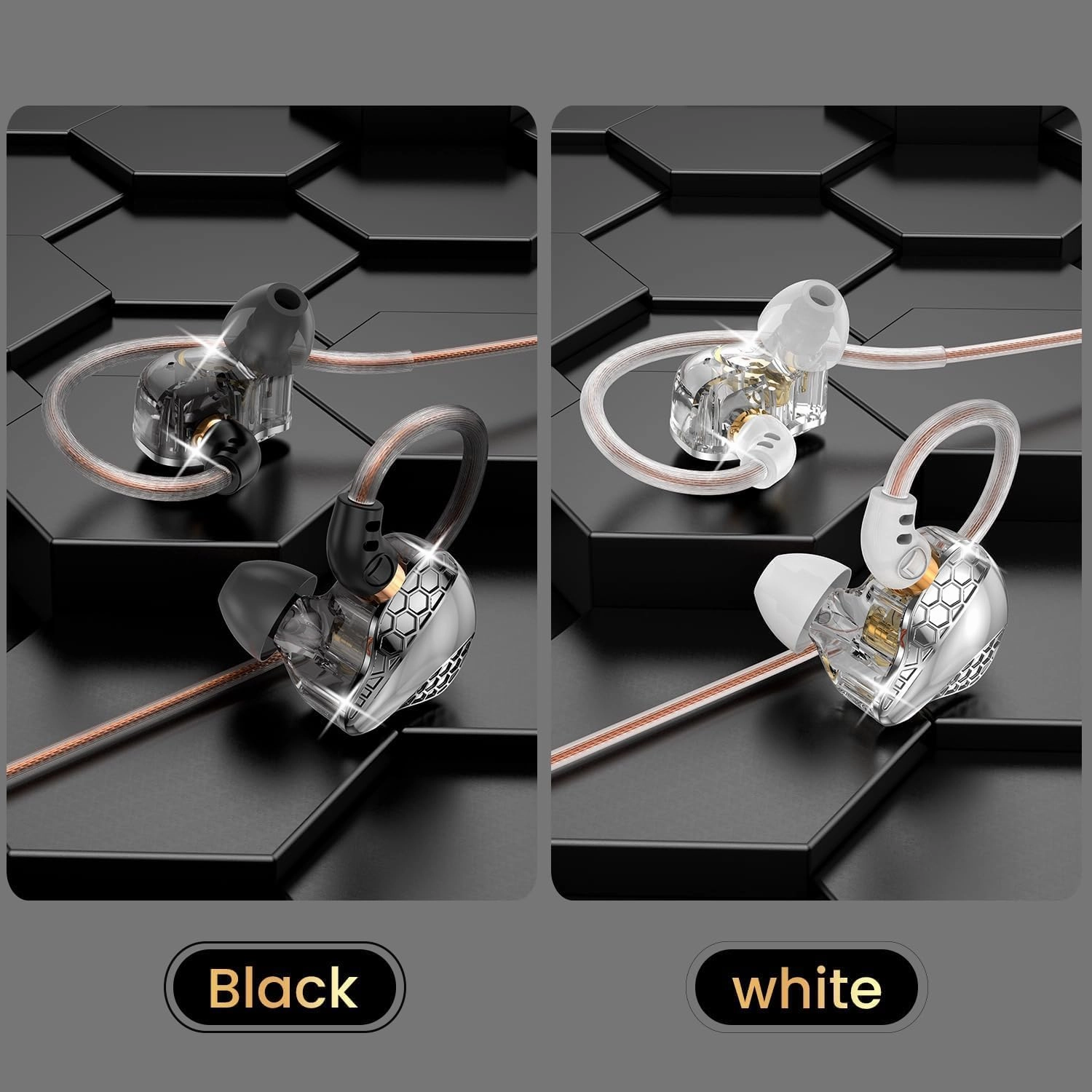 H89 Wired Earbuds with Microphone,in Ear Monitor Headphones, IEM Earphones,Corded Headphones, Powerful Bass Crystal Clear Sound Ear Buds, Earbuds for Computer,School,PC,Students 3.5 Plug
