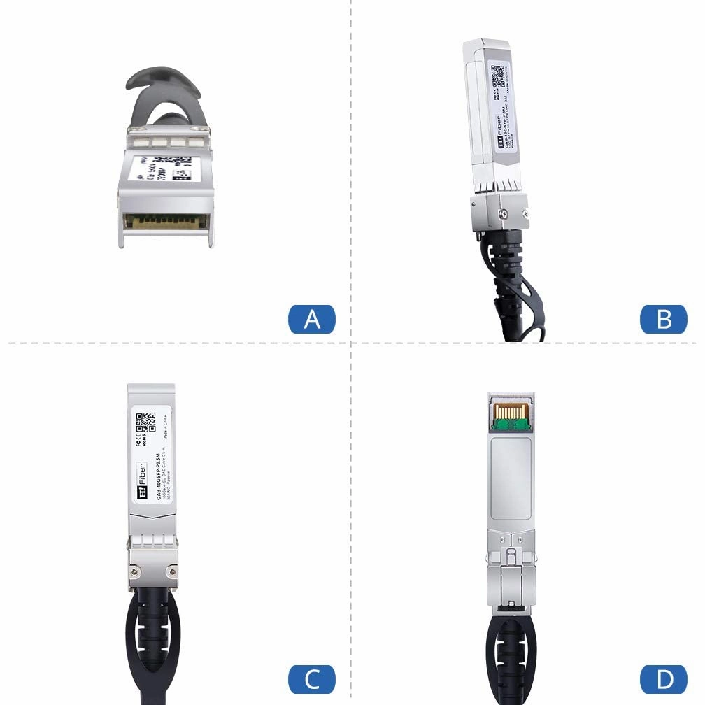 H!Fiber SFP  Cable, 10G SFP  DAC, 0.25M(0.82ft), Passive Direct Attach Copper Twinax Cable for Cisco SFP-H10GB-CU0.25M, Ubiquiti UniFi UC-DAC-SFP , Meraki, Mikrotik, Intel, Fortinet, Netgear, 0.25m-7m