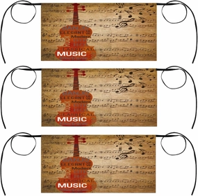 Hand Drawn Guitar Sheet Music Server Aprons with 3 Pockets Oil-proof Half Aprons Restaurant Bistro Cafe Bars Waitress Waiter Wasit Apron for Women Men 3 Pcs music server,hi-fi media server,digital audio storage,
