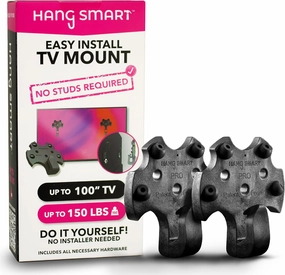 HangSmart TV Wall Mount NO Stud - Original & Patented Easy Install, DIY for 19-100" TVs, Holds Up to 150LBS, Fits Most LED LCD Flat Screens & Monitors, Includes Hardware speaker wall mount,audio bracket,AV wall mounting,