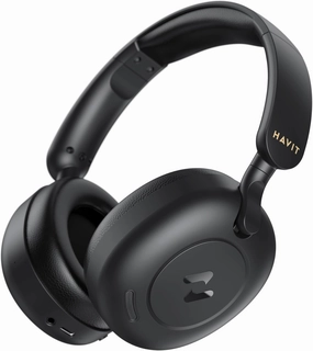 havit H655BT Hybrid Active Noise Cancelling Headphones for Airplane Travel, Wireless Over Ear Bluetooth Headphones, 76H Playtime, Hi-Res Audio, Super Bass via App, 5 Mic for Noise Cancelling audiophile headphones,high-end headphones,studio over-ear,