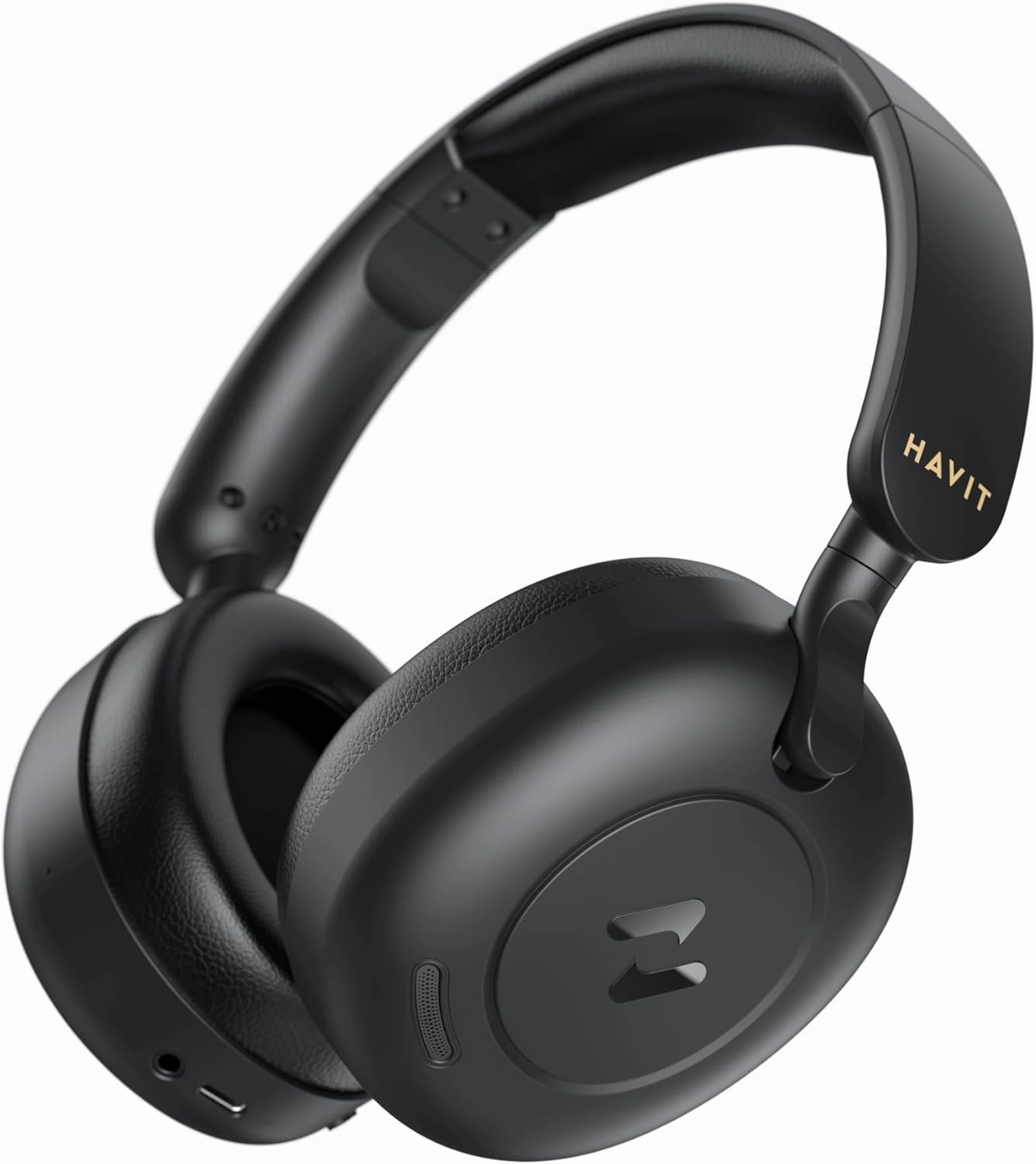 havit H655BT Hybrid Active Noise Cancelling Headphones for Airplane Travel, Wireless Over Ear Bluetooth Headphones, 76H Playtime, Hi-Res Audio, Super Bass via App, 5 Mic for Noise Cancelling audiophile headphones,high-end headphones,studio over-ear,