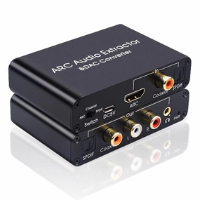 HDMI ARC Audio Extractor, AMANKA DAC Converter 192KHz Digital to Analog Audio Converter, Optical/SPDIF Coaxial HDMI ARC to Optical/SPDIF Coaxial Stereo L/R 3.5mm Jack for TV DAC,USB audio converter,digital to analog converter,