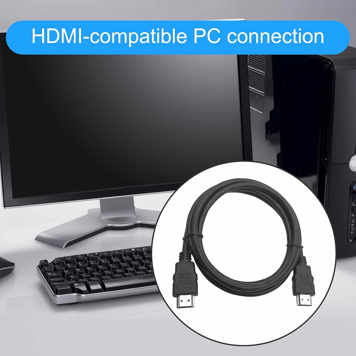HDMI-Compatible Cable Plug Play Wide Application high-Definition Metal Practical Reliable Android Box Network Player Game Console Signal Cable Video Cord for TV Set Top Box Black 1M
