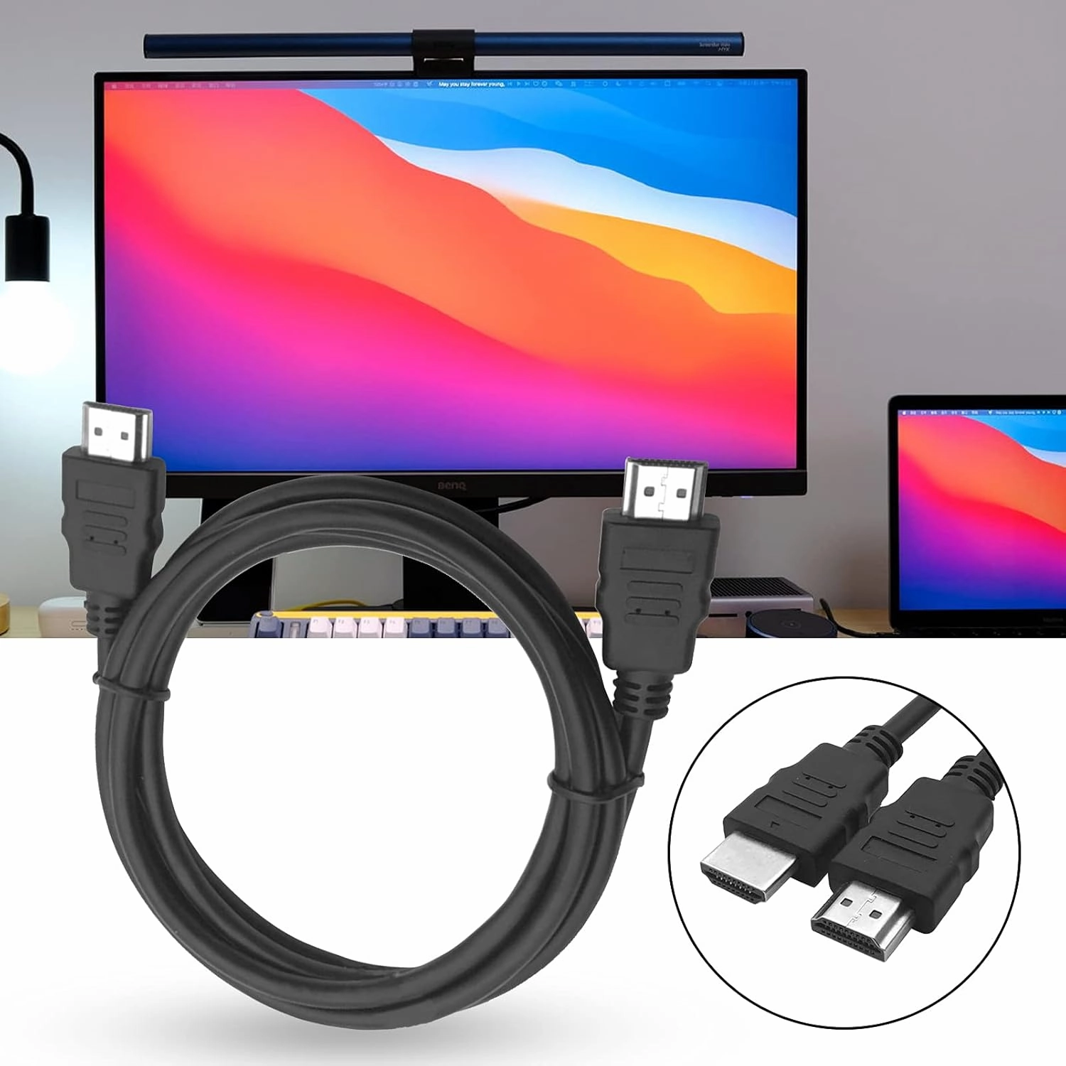 HDMI-Compatible Cable Plug Play Wide Application high-Definition Metal Practical Reliable Android Box Network Player Game Console Signal Cable Video Cord for TV Set Top Box Black 1M