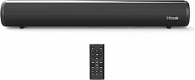 HDMI Sound Bar for TV, Bluetooth Small TV Soundbar Speaker, Optical/HDMI/Aux/Coax/USB/Bluetooth Connection for TV, PC, Projectors, Includes Remote Control, 16 inch soundbar,TV speaker bar,home theater soundbar,