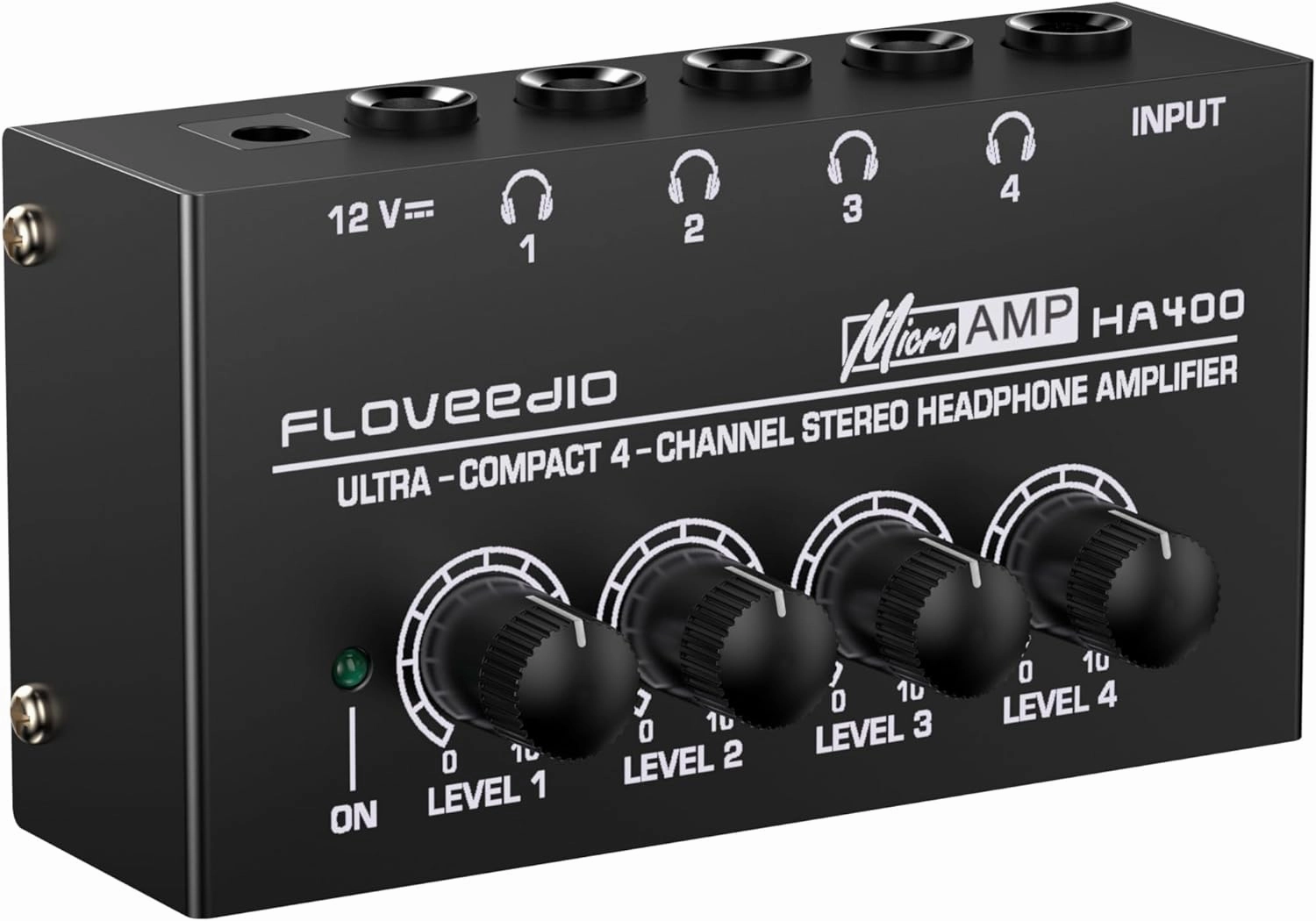 Headphone Amplifier Stereo Ultra Compact 4-Channel Headphone Amp Splitter for Studio and Stage with 12V Power Adapter headphone amplifier,portable amp,desktop headphone amp,