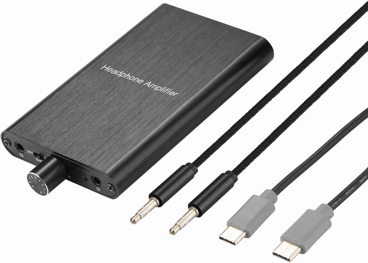 Headphone Amplifier with Bass Boost, Support 3.5mm AUX and Type-C 16-600 Headphone -3.5mm Stereo Audio Out, GAIN, Bass for Mac, Phones, iPad, MP3, MP4 and Computers,Xbox one,PS4,PS5 Controller headphone amplifier,portable amp,desktop headphone amp,