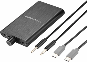 Headphone Amplifier with Bass Boost, Support 3.5mm AUX and Type-C 16-600 Headphone -3.5mm Stereo Audio Out, GAIN, Bass for Mac, Phones, iPad, MP3, MP4 and Computers,Xbox one,PS4,PS5 Controller headphone amplifier,portable amp,desktop headphone amp,
