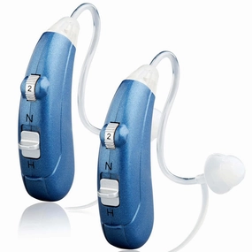 Hearing Amplifier for Seniors Adults with Noise Cancelling,Personal Hearing Enhancement Sound Amplifier,Digital Hearing Amplifier Aid with 500hr Battery Life,Invisible Slim Tube with Cleaning Kit,Blue,Pair tube amplifier,valve amp,audiophile tube stereo,