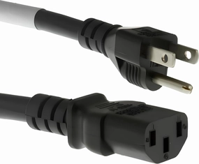 Heavy Duty AC Power Cord 6ft (1.8m) - 3 Prong Replacement Power Cord, 15A/125V,14 AWG, NEMA 5-15P to IEC-60320-C13-3 Conductor AC Cable for PC, Monitor, and Workstation Devices power cord,hi-fi power cable,AC power lead,