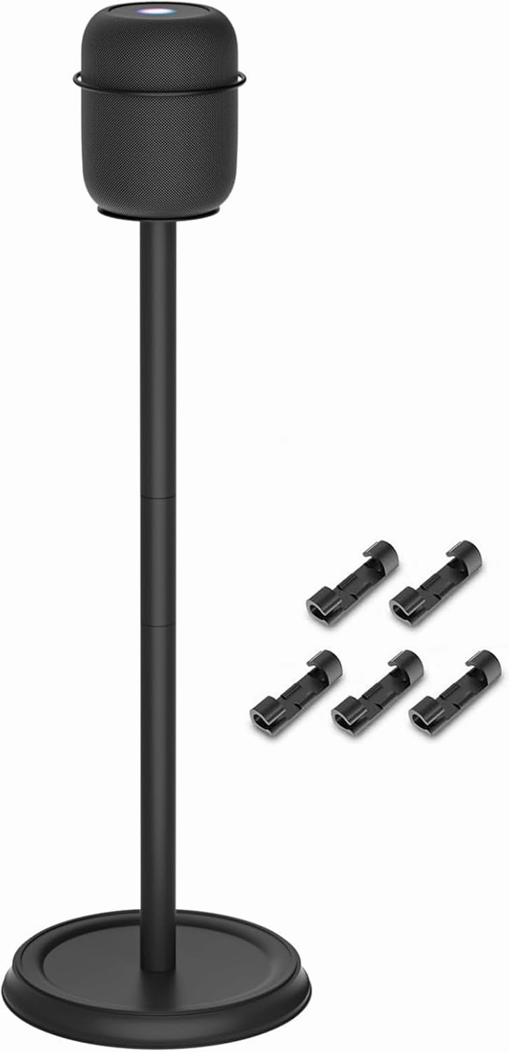 Heavy Duty Speaker Stand for Homepod Stand - Floor Speaker Stands for HomePod 1st and 2nd Generation Easy to Install, Black speaker stands,monitor stands,floor speaker holders,