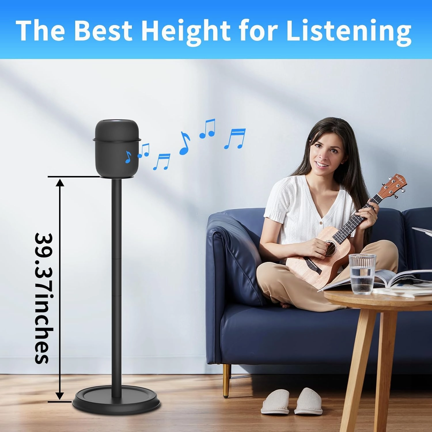 Heavy Duty Speaker Stand for Homepod Stand - Floor Speaker Stands for HomePod 1st and 2nd Generation Easy to Install, Black
