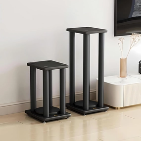 Heavy Duty Speaker Stand, speaker floor stand Each Holds 88lbs Large Speaker, Vibration-Absorbing MDF Design, speaker stands with feet and universal wheels, Can be moved and rotated 360 (80cm/31.4in) speaker stands,monitor stands,floor speaker holders,