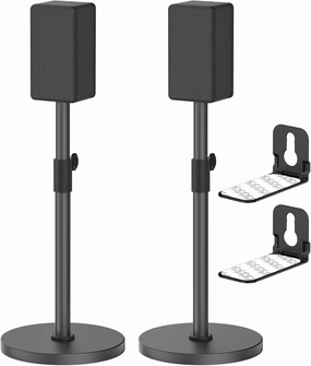 Heavy-Duty Speaker Stands Pair for Sony Speaker Stands HT-A9 SA-RS5 SA-R55 SA-RS3S SA-Z9R with Sony Soundbar Mounts Height Adjustable 29" to 37.5" Speaker Stand for Sony Surround Sound Speakers speaker stands,monitor stands,floor speaker holders,