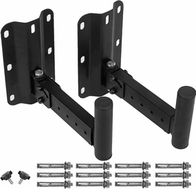 Heavy Duty Speaker Wall Mounts Support up to 110lbs,Adjustable PA Speaker Mount Bracket Holders,Speaker Stand Wall Fixed, Wall Mount Speaker Brackets Swivel & Tilt,2 Packs Black speaker stands,monitor stands,floor speaker holders,