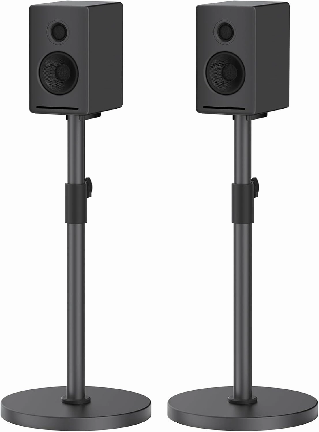 Heavy Duty Universal Bookshelf Speaker Stands Height Adjustable Max to 37.5" for Edifier, KRK, Klipsch, Polk, Yamaha, Sony Bookshelf Speakers, Surround Sound Speaker Stands with Cable Management speaker stands,monitor stands,floor speaker holders,