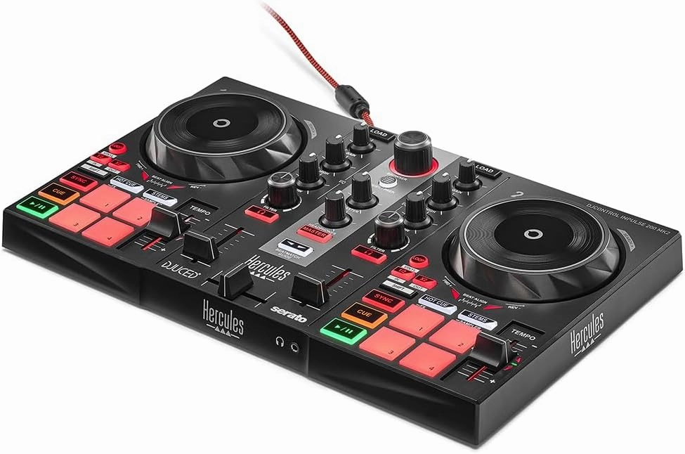 Hercules DJ Control Inpulse 200 MK2 2-Channel DJ Controller for Serato DJ Lite and Djuced for Unlimited Mixing Possibilities with STEM and Beatmatch Guide Features