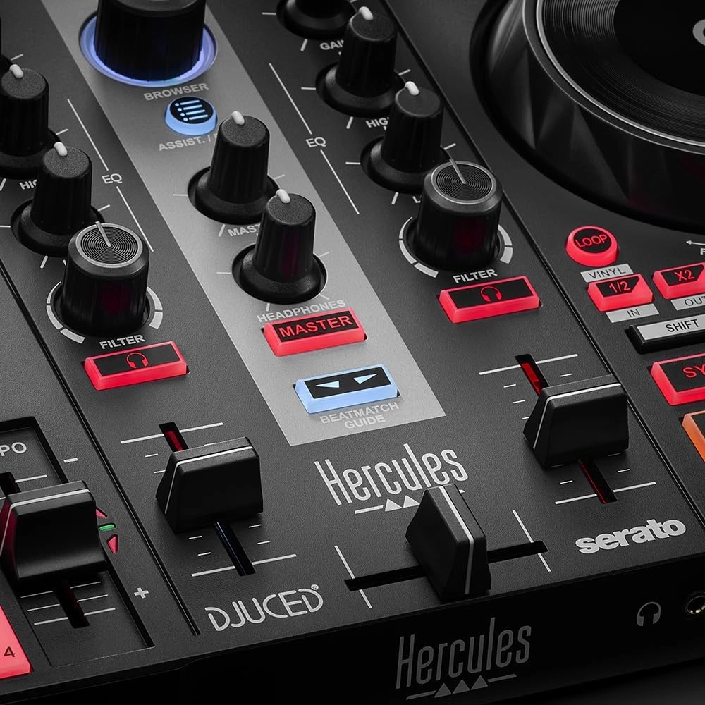 Hercules DJ Control Inpulse 200 MK2 2-Channel DJ Controller for Serato DJ Lite and Djuced for Unlimited Mixing Possibilities with STEM and Beatmatch Guide Features
