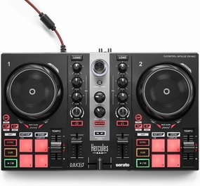 Hercules DJ Control Inpulse 200 MK2 2-Channel DJ Controller for Serato DJ Lite and Djuced for Unlimited Mixing Possibilities with STEM and Beatmatch Guide Features mixer console,audio mixing desk,DJ console,