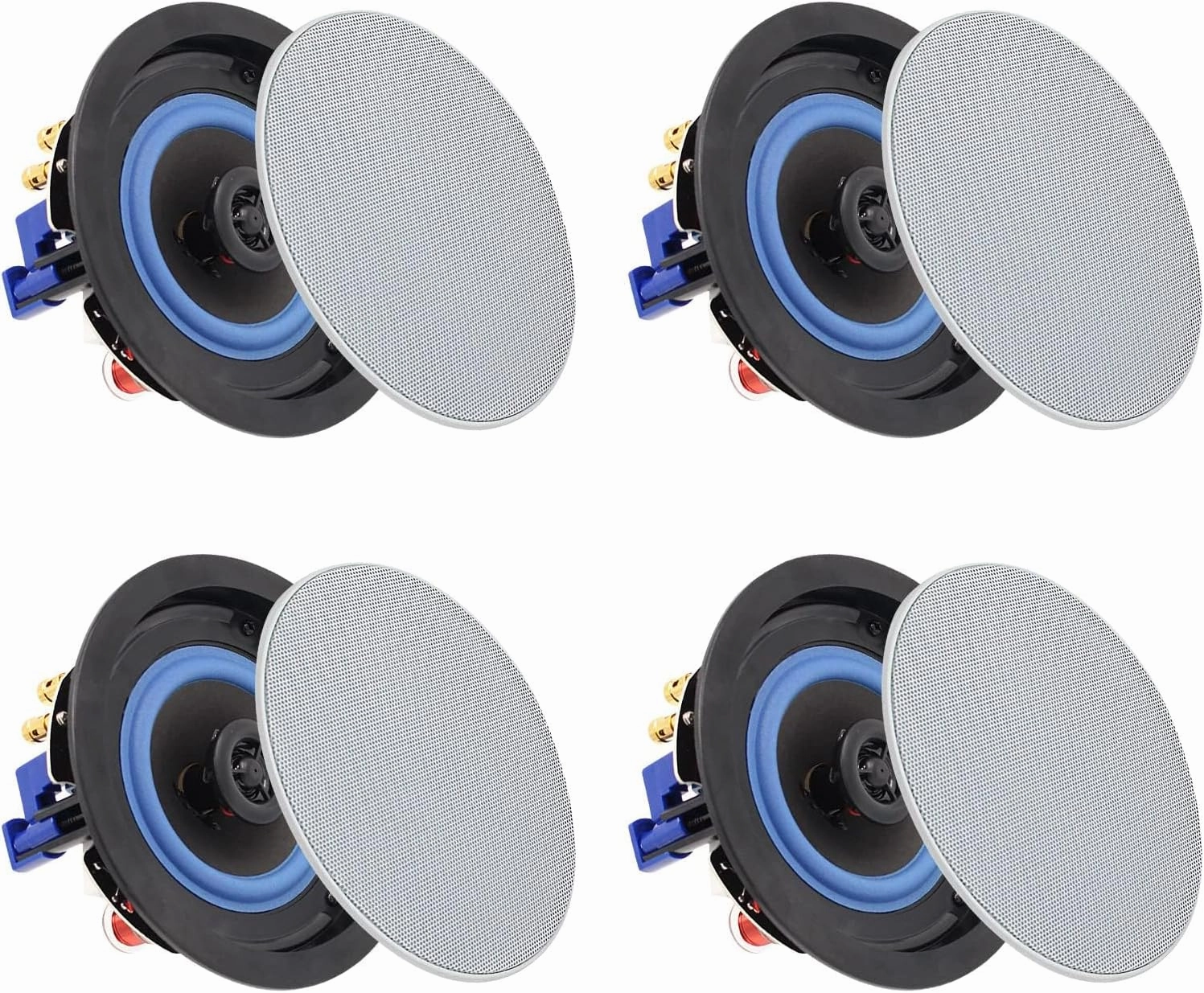 Herdio 4 Inch 320 Watts 2-Way Bluetooth Ceiling Speakers Package Perfect for Home Theater System, Living Room,Office,Flush Mount4 Speakers soundbar,TV speaker bar,home theater soundbar,