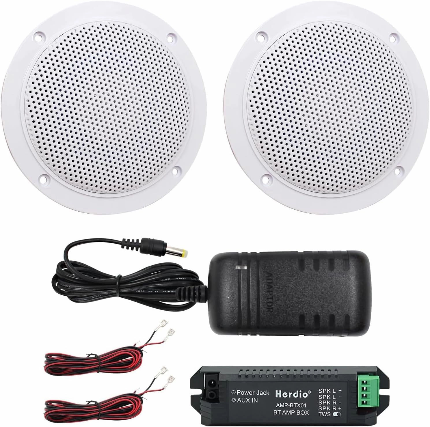 Herdio 4 Inches Waterproof Marine Bluetooth Ceiling Speakers for Bathroom Kitchen Home Outdoor Camper Golf Cart Boat with Flush Mount soundbar,TV speaker bar,home theater soundbar,